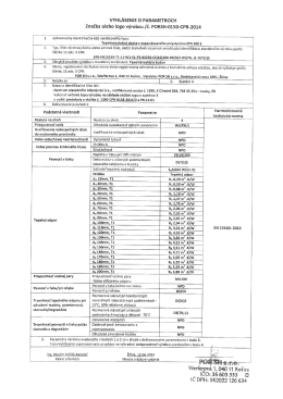 vYHLÁsENlE o PARAMETRocH Značka alebo logo