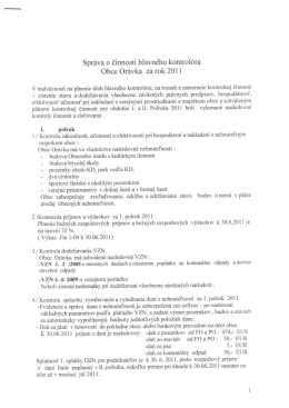 Správa o činnosti hlavného kontrolóra Obce Orávka za