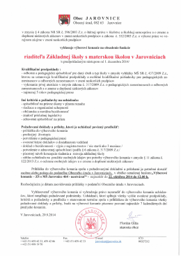 Výberové konanie (PDF)