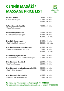 cENN&iacute;K MAs&Aacute;ž&iacute;/ &bdquo;i MAssAGE PRIcE LIsT hifi-:flm