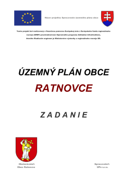 Územný plán obce Ratnovce - zadanie