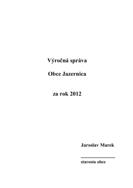 Výročná správa Obce Jazernica za rok 2012