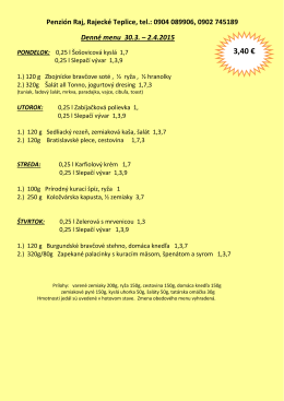 Denne menu 30.4. – 2.4.2015