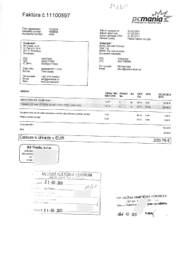 Faktúra č.11100597 - MsKC Žiar nad Hronom