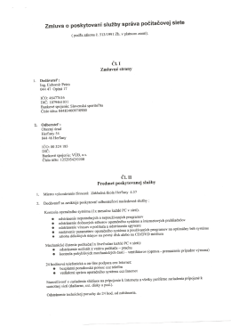 Zmluva o poskytovan&iacute; služby spr&aacute;va počitačovej siete