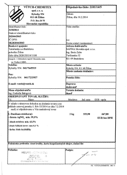 objedn&aacute;vka č. 2101/14/5 - Vutch