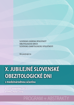 program A5 - Slovenská diabetologická spoločnosť