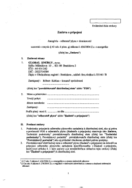 Zmluva o pripojen&iacute; na odber plynu v dom&aacute;cnosti