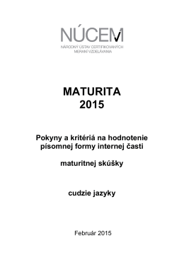 Maturita 2015/Pokyny a kritériá na hodnotenie PFIČ MS