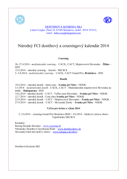 Národný FCI dostihový a coursingový kalendár 2014