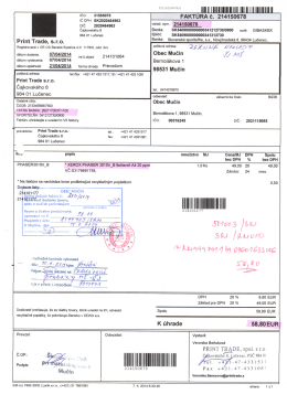 58,80 € Dátum: 15.04.2014 Dodávateľ: Print Trade, s.r.o. IČO