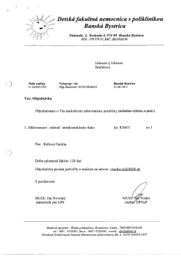 O-1111078-2011 - Detsk&aacute; fakultn&aacute; nemocnica Bansk&aacute; Bystrica