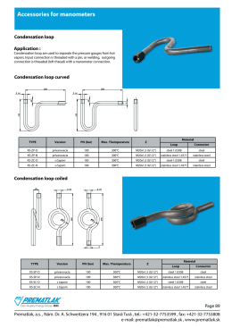 Accessories for manometers Condensation loop