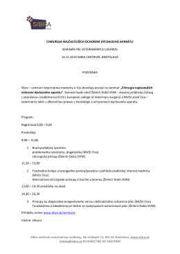 pozvánka seminár1611.pdf - Komora veterinárnych lekárov SR
