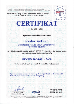 STN EN ISO 9001 - 2009