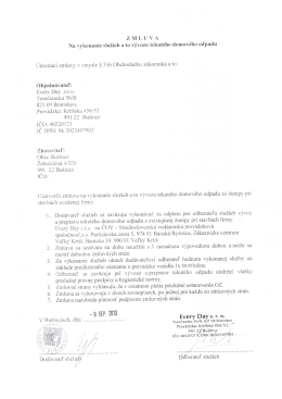 Z M L U V A Na vykonanie služieb a to vývozu tekutého