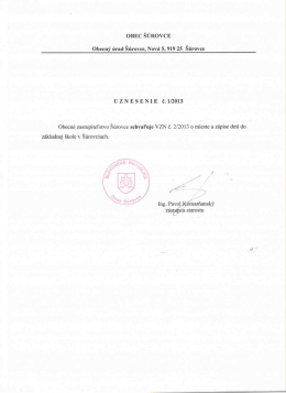 Uznesenia k zápisnici č. 1-2013