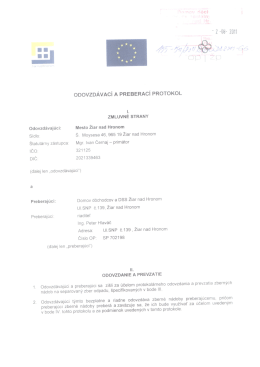 ` 2 -ÜB- ZUll oDovzDÁvAci A PREBERAci PROTOKOL