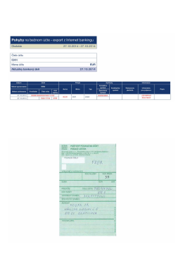Pohyby na bežnom účte - export z Internet bankingu