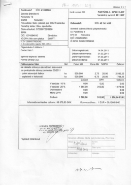 Strana: tz 1 Dodávateľ Zdenka Brániková Kocurany ?3 97202
