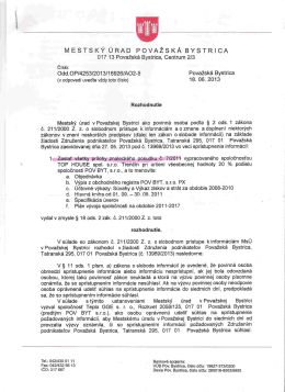 zo strany Mestského úradu