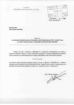 JUDr. Jozef Turza - Zasadnutia S&uacute;dnej rady Slovenskej republiky