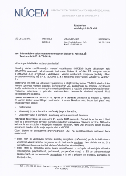 List riaditeľom &scaron;k&ocirc;l - &Scaron;kolsk&eacute; v&yacute;počtov&eacute; stredisko