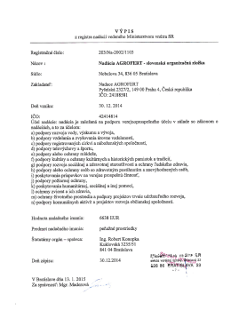 v Ý P I s - Nadace Agrofert