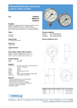 &Scaron;tandardn&eacute; tlakomery s bronzovou