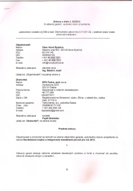 Zmluva o dielo č. 0212012