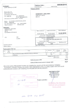 Dodávateľ: Faktúra číslo `. _ _ _ __ QQQ38120151