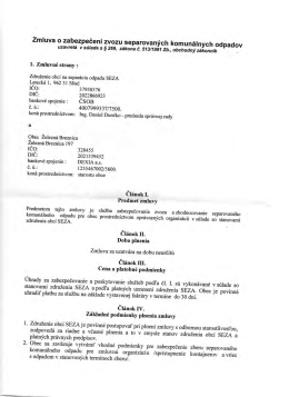 Zmluva o zabezpečení zvozu separovaných komunálnych odpadov