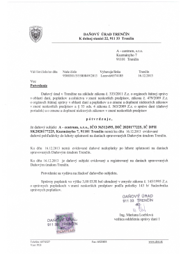 DAŇOV&Yacute; &Uacute;RAD TRENČ&Iacute;N