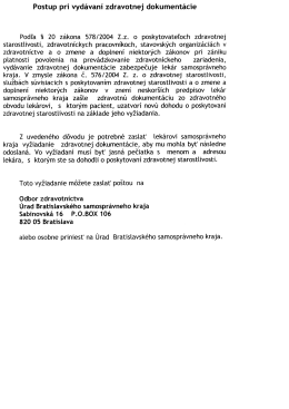 Postup pri vydávaní zdravotnej dokumentácie