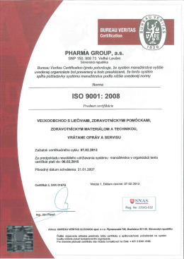 ISO recertifik&aacute;cia