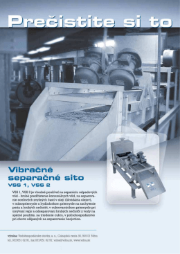 Vibračn&eacute; separačn&eacute; sito - Vodohospod&aacute;rske stavby Ba
