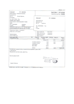 Strana: 1 z 1 Dod&aacute;vateľ IČO: 35493364