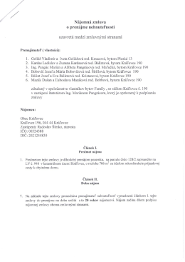 / N&aacute;jomn&aacute; zmluva 0 pren&aacute;jme nehnuteľnosti uzavret&aacute; medzi