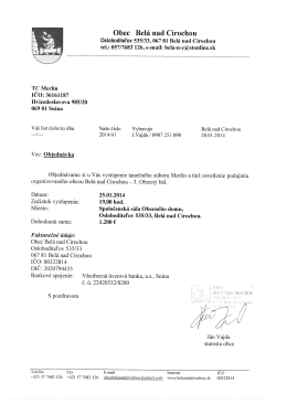 Obec Bel&aacute; nad Cirochou