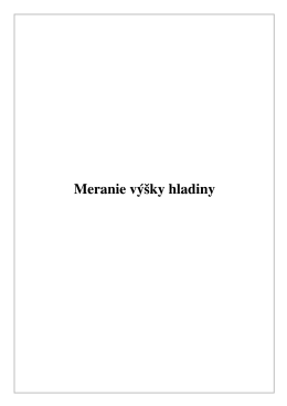 Meranie výšky hladiny