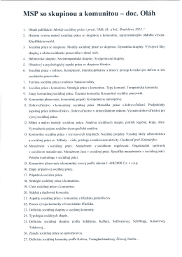 MSP so skupinou a komunitou