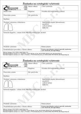 Žiadanka na cytologické vyšetrenie - mbc
