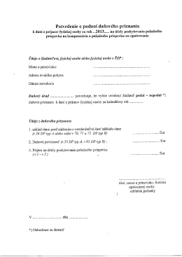 Potvrdenie o podaní daňového priznania