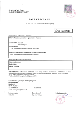 Potvrdenie o pridelen&iacute; IČO