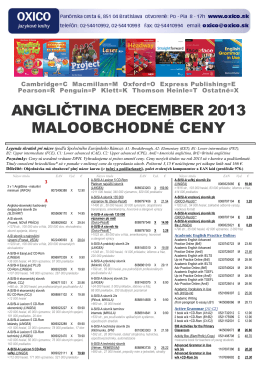 ANGLIČTINA DECEMBER 2013 MALOOBCHODNÉ CENY