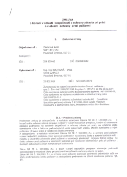 ZMLUVA - Základná škola, SNP 1484, Považská Bystrica