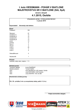 VÝSLEDKOVÁ LISTINA - VYTRVALOSTNÉ PRETEKY