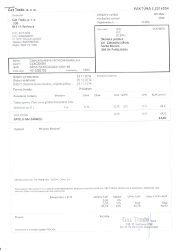 Get Trade, S. r. O. FAKTURA (22014554