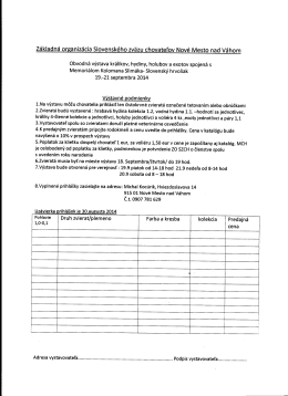 Základná Organizácia Slovenského zväzu chovateľov Nové Mesto