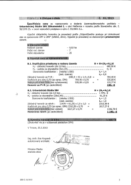 &Scaron;pecifik&aacute;cia ceny za vypracovanie a dodanie